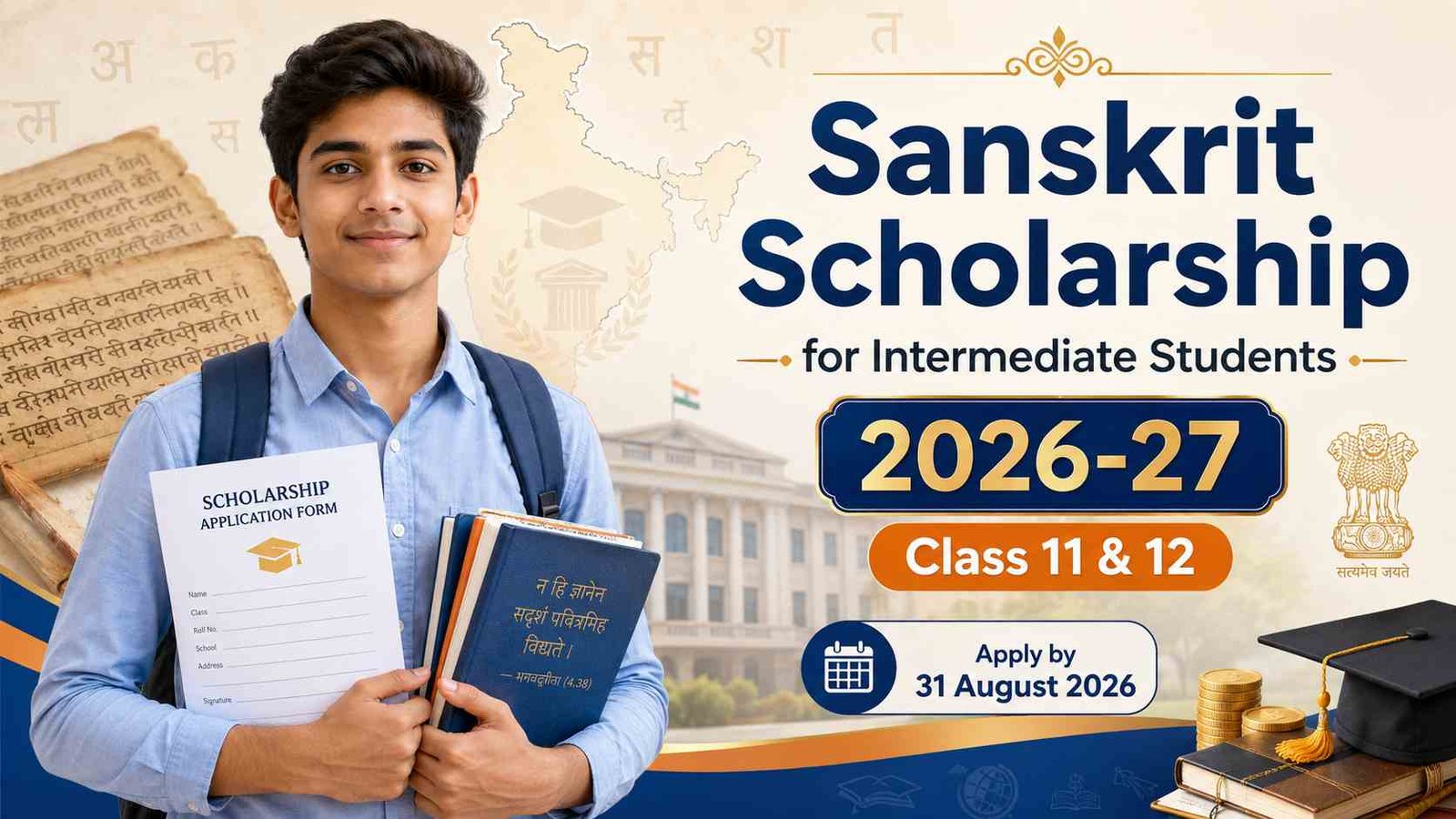 sanskrit scholarship for intermediate students